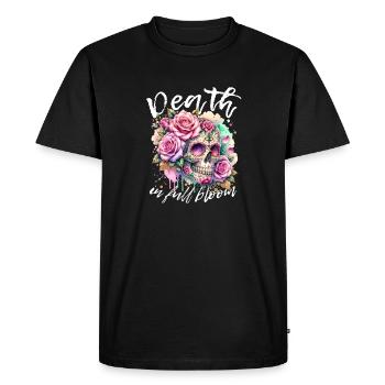 Fleurs Crâne Beauté Floraison - T-shirt Premium bio Homme - noir - Devant - Nico (187cm)
