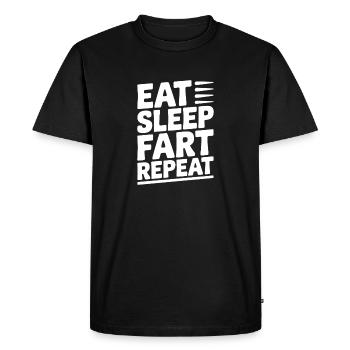 Manger dormir pet répéter - T-shirt Premium bio Homme - noir - Devant - Nico (187cm)