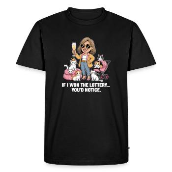 Funny If I Won The Lottery You'd Notice Yacht boat - Men's Premium Organic T-Shirt - black - Front - Nico (187cm)