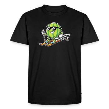 Pastèque sur des skis avec des lunettes de soleil - T-shirt Premium bio Homme - noir - Devant - Nico (187cm)