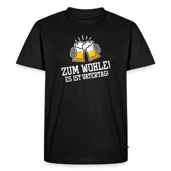 À votre santé, c’est la fête des pères / À votre santé, bière - T-shirt Premium bio Homme - noir - Devant - Nico (187cm)