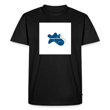 Gute Vibes Blau Logo - Men's Premium Organic T-Shirt - black - Front - Nico (187cm)