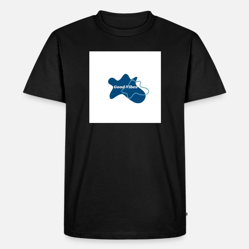 Gute Vibes Blau Logo - Männer Premium Bio T-Shirt - Schwarz