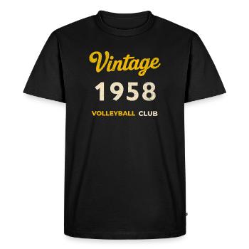 Millésime 1958 – Club de volley-ball Rétro Année de naissance - T-shirt Premium bio Homme - noir - Devant - Nico (187cm)