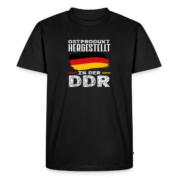 Ostprodukt Lustiges Ossi Spruch DDR Stolz - Men's Premium Organic T-Shirt - black - Front - Nico (187cm)