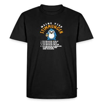 Ma pelle de vacances à la bière Four Moods Sleep - T-shirt Premium bio Homme - noir - Devant - Nico (187cm)
