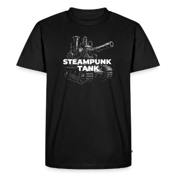 Steampunk Tank Gearwork Imprimer - T-shirt Premium bio Homme - noir - Devant - Nico (187cm)