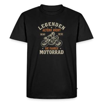 Moto Motard Motard Retraité Légende - T-shirt Premium bio Homme - noir - Devant - Nico (187cm)