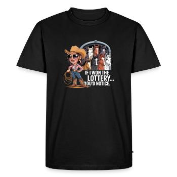 Funny If I Won The Lottery You'd Notice Yacht boat - Men's Premium Organic T-Shirt - black - Front - Nico (187cm)