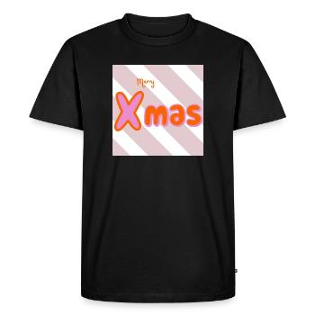 Joyeux Noël Groovy Typo - T-shirt Premium bio Homme - noir - Devant - Nico (187cm)