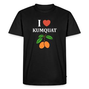 J'aime Kumquat et ses fruits orange - T-shirt Premium bio Homme - noir - Devant - Nico (187cm)