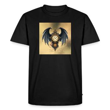 Steampunk Gothic Winged Watch - Men's Premium Organic T-Shirt - black - Front - Nico (187cm)