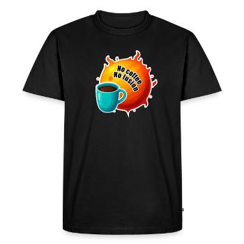 Soleil Pas de Café Pas de Fusion - T-shirt Premium bio Homme - noir - Devant - Nico (187cm)
