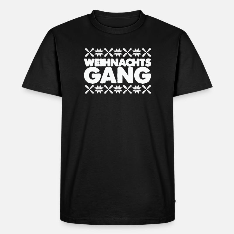 Weihnachtsgang Norwegen Muster - Männer Premium Bio T-Shirt - Schwarz