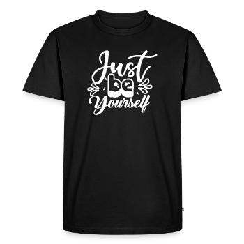 Just_Be_Yourself- - Men's Premium Organic T-Shirt - black - Front - Nico (187cm)