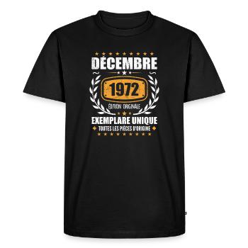Décembre 1972 Anniversaire - Nées En Décembre 1972 - T-shirt Premium bio Homme - noir - Devant - Nico (187cm)