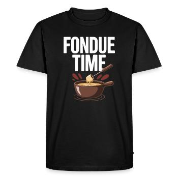 Fondue Time Fromage Fondue Lover Fun Design - T-shirt Premium bio Homme - noir - Devant - Nico (187cm)