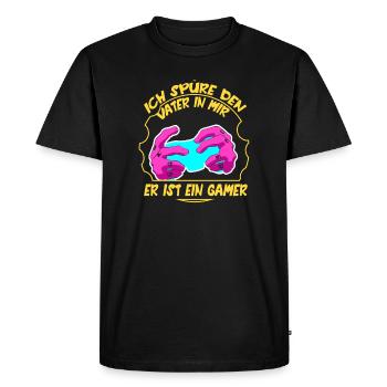 Papa Papa Gamer Gamer Gamer Gamer Gaming - T-shirt Premium bio Homme - noir - Devant - Nico (187cm)