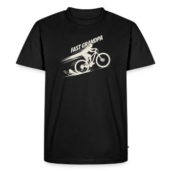 Fast Grandpa Mountain Bike E-Bike Gift for Grandpa - Men's Premium Organic T-Shirt - black - Front - Nico (187cm)