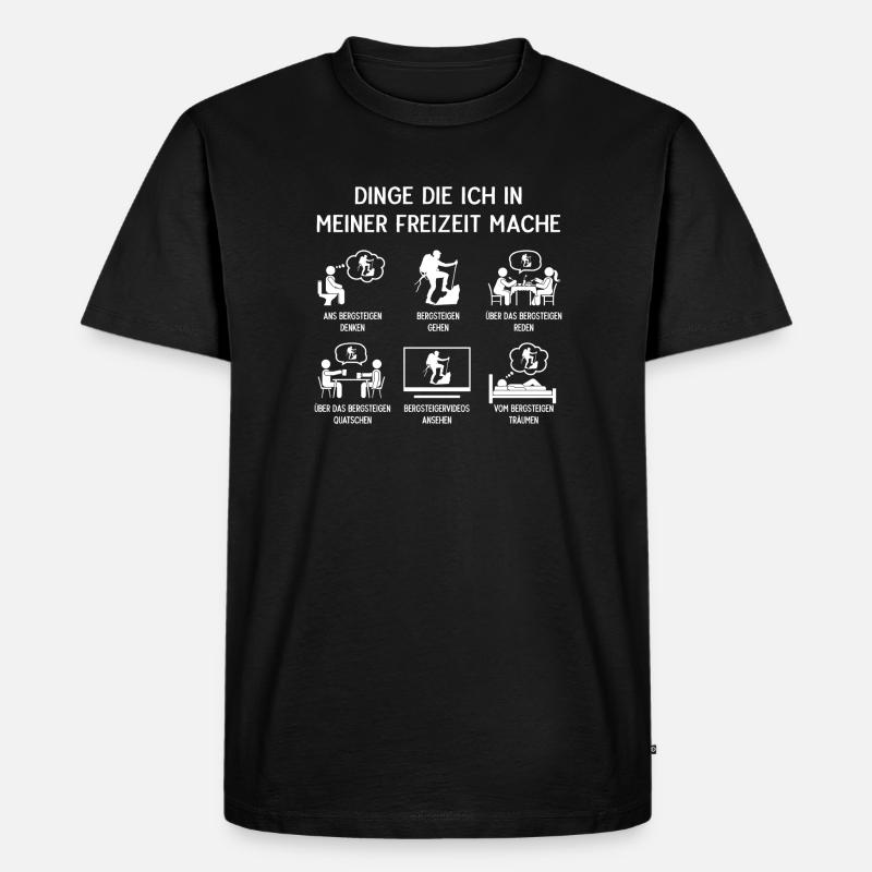 Bergsteiger Bergsteigen Humor Freizeit - Männer Premium Bio T-Shirt - Schwarz