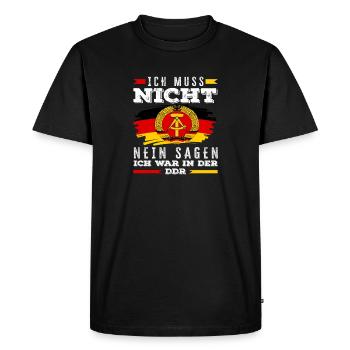 Ossi Spruch DDR Stolz Nein Sagen - T-shirt Premium bio Homme - noir - Devant - Nico (187cm)