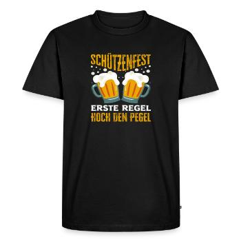 First rule: raise the level of Lustiger Schützenfest - Men's Premium Organic T-Shirt - black - Front - Nico (187cm)