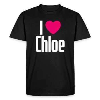 I Love Chloe Pink Heart I Love Chloe - Men's Premium Organic T-Shirt - black - Front - Nico (187cm)