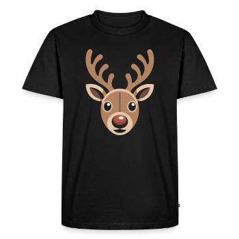 Renne Noël laid - T-shirt Premium bio Homme - noir - Devant - Nico (187cm)