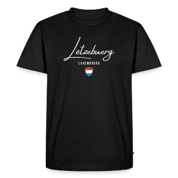 J’adore le Luxembourg, je suis né au Luxembourg - T-shirt Premium bio Homme - noir - Devant - Nico (187cm)