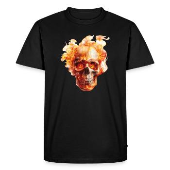 Flammes du crâne - T-shirt Premium bio Homme - noir - Devant - Nico (187cm)