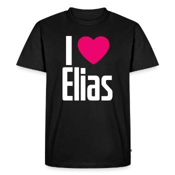 J’aime Elias Pink Heart J’aime Elias - T-shirt Premium bio Homme - noir - Devant - Nico (187cm)