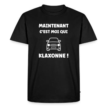 Humour permis de conduire - T-shirt Premium bio Homme - noir - Devant - Nico (187cm)