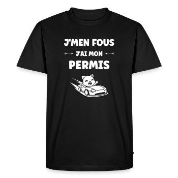 Driver's license humor - Men's Premium Organic T-Shirt - black - Front - Nico (187cm)