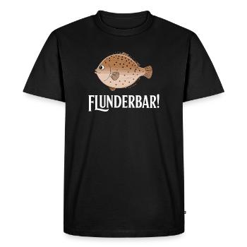 Flounder Bear Funny Flatfish Humor - Men's Premium Organic T-Shirt - black - Front - Nico (187cm)