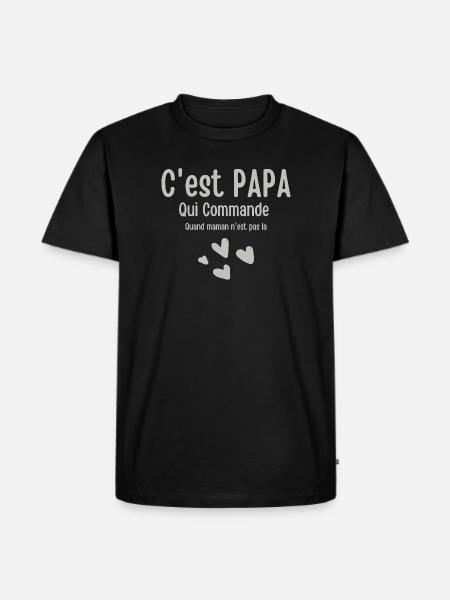 Het is papa die bestelt als mama afwezig is - Mannen Premium Bio T-shirt - zwart