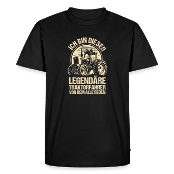 Farmer Farm Farmer Farmer Tractor - Men's Premium Organic T-Shirt - black - Front - Nico (187cm)