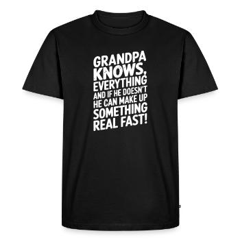 Drôle de grand-père citation grand-père - T-shirt Premium bio Homme - noir - Devant - Nico (187cm)