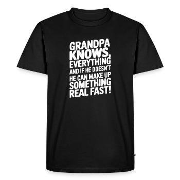 Drôle de grand-père citation grand-père - T-shirt Premium bio Homme - noir - Devant - Nico (187cm)