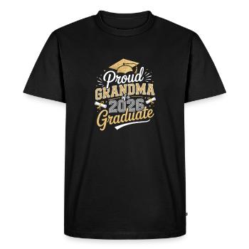 Fière grand-mère diplômée 2026 - T-shirt Premium bio Homme - noir - Devant - Nico (187cm)