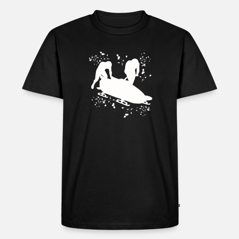 Bobfahrer Bobschlitten Zweierbob - Männer Premium Bio T-Shirt - Schwarz