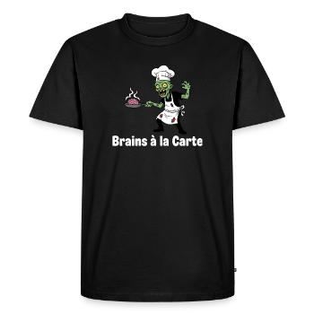 Zombie Chef Brains à la Carte Design - Men's Premium Organic T-Shirt - black - Front - Nico (187cm)