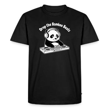 Bamboo Beats Panda DJ - Men's Premium Organic T-Shirt - black - Front - Nico (187cm)