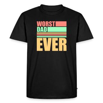 Le pire papa de tous les temps Drôle Sarcastique Papa pour la fête des pères - T-shirt Premium bio Homme - noir - Devant - Nico (187cm)