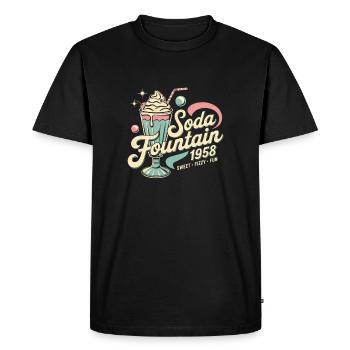 Soda Fountain 1958 - Men's Premium Organic T-Shirt - black - Front - Nico (187cm)