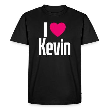 J’aime Kevin Pink Heart J’aime Kevin - T-shirt Premium bio Homme - noir - Devant - Nico (187cm)