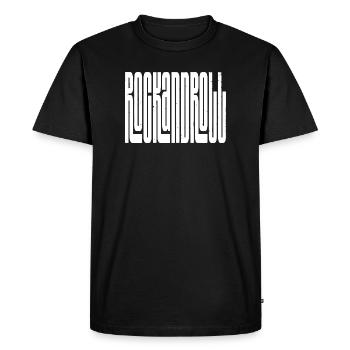 Design de logo Rock and Roll audacieux - T-shirt Premium bio Homme - noir - Devant - Nico (187cm)