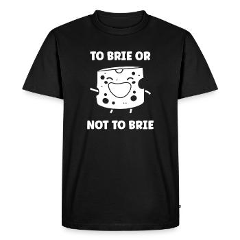 Humour fromage brie - T-shirt Premium bio Homme - noir - Devant - Nico (187cm)