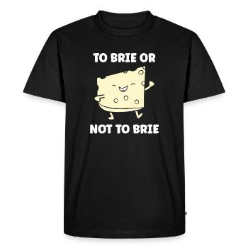 Humour fromage brie - T-shirt Premium bio Homme - noir - Devant - Nico (187cm)