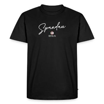 Spandau - Drapeau de Berlin - Ours de Berlin - T-shirt Premium bio Homme - noir - Devant - Nico (187cm)