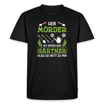 Jardinier Jardinage Jardinage Jardinage Jardinage - T-shirt Premium bio Homme - noir - Devant - Nico (187cm)